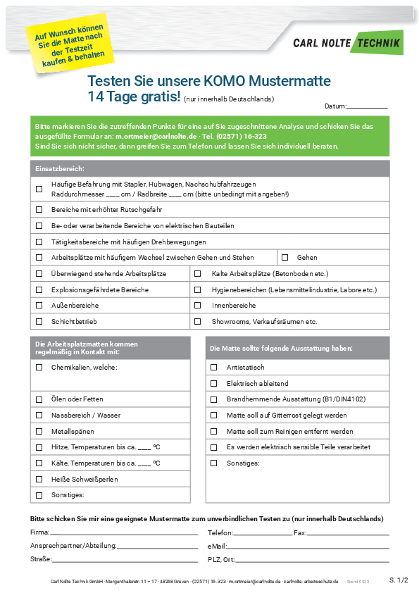 Jetzt Arbeitsplatzmatten-Muster gratis testen