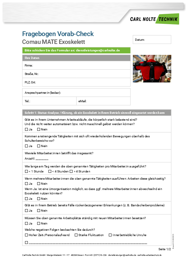 Fragebogen Exoskelette